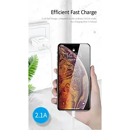 Зарядний пристрій Usams T21 Charger kit T18 Single USB 2.1A with Lightning Cable white - мініатюра 3