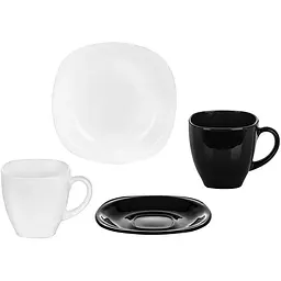 Чайний сервіз Luminarc Carine Black/White із 12 предметів (D2371)