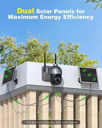 Бездротова сонячна камера відеоспостереження Ctronics 3K 5MP з автостеженням і кольоровим нічним баченням - мініатюра 2