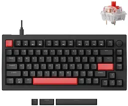 Клавіатура механічна X4 84Key, Keychron Red, USB-A, QMK/VIA, Hot-Swap, EN/UKR, RGB, чорний Lemokey teh0013859