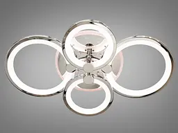 Стельова LED-люстра Diasha 8022/4HR 70W, 3 кільця, 3 кольори світла, Ø40×62 см, диммер, пульт - мініатюра 3