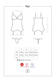 Комплект білизни - корсет і стрінги Obsessive Mixty L/XL чорний - мініатюра 7