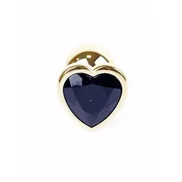 Анальна пробка із кристалом B-Series Jewellery Gold Heart Plug Black, 7х2,7 см, чорний - мініатюра 6