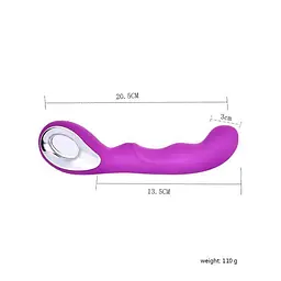 Вібратор для стимуляції точки G фіолетовий 10 режимів 205 мм USB - мініатюра 2