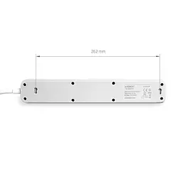 Мережевий подовжувач VIDEX ONCORD з/з 5п 3м (3x1.5мм) з кнопкою White VIDEX (27689-000) - мініатюра 6