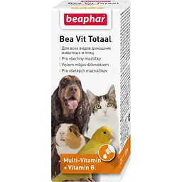 Вітаміни Beaphar Bea Vit Totaal для нормалізації обміну речовин у собак, котів, тхорів, птахів і гризунів 50 мл - мініатюра 2