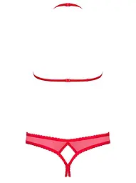 Комплект з відкритими грудьми та доступом Obsessive 870-SEC-3 set, L/XL (червоний) - мініатюра 6