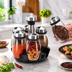 Набір баночок для спецій 6 шт. Spice Carousel / Органайзер для спецій на підставці / Карусель для спецій