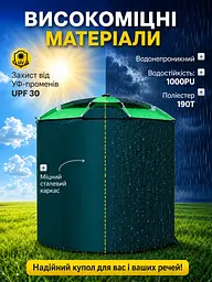 Парасоля-намет для риболовлі зелений 2.1 м із боковою стінкою, чохлом і штирями (49675862) - мініатюра 7