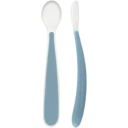 Ложка силіконова Chicco 6 м + блакитна, 2 шт. (06828.26)
