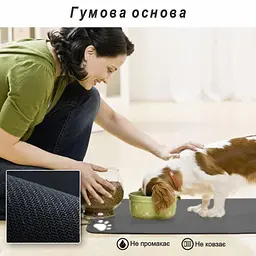Антиковзний Поглинаючий Швидковисихаючий Килимок під миски для домашніх тварин Сліди 40 х 55 см Чорний - мініатюра 6