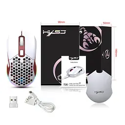 Миша бездротова HXSJ Т28 з акумулятором та RGB підсвічуванням 2,4G+Bluetooth Red - мініатюра 6