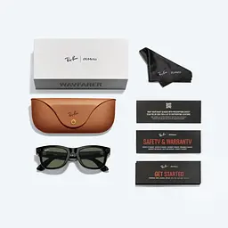 Смарт-окуляри Ray-Ban Meta Wayfarer Shiny Black Frame Green Lenses (RW4006 601/71 50-22) - мініатюра 5