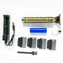 Машинка для стрижки чоловіча Дракон золотистий триммер для бороди PROFESSIONAL HAIR CLIPPER JX-1818 - мініатюра 2