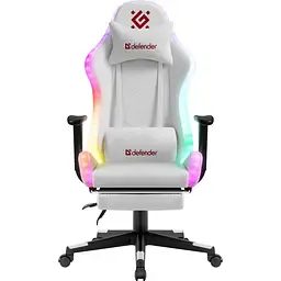 Крісло ігрове Defender Watcher 60 мм Клас 4 RGB ПУ біле