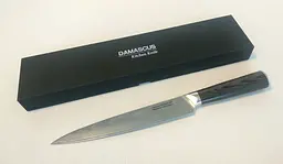 Ніж слайсер Damascus DK-HJ 6008 AUS-10 дамаська сталь 67 шарів лезо 20 см
