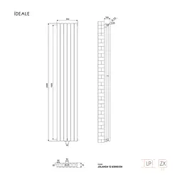 Радіатор дизайнерський Ideale Jolanda 12 6/2000/354 антрацит, Антрацит - мініатюра 5