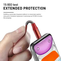 Кабель Luxe Cube Armored USB - Lightning (M/M), 1 м, червоний (8886668686099) - мініатюра 4