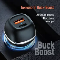Зарядний пристрій ColorWay USB-C PD65W + USB QC3.0 car adapter (CW-CHA068PD-BK) - мініатюра 9