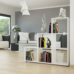 Стелаж гірка, перегородка для кімнати Moreli Ville В1078*Ш1072*Г290 Білий - мініатюра 1