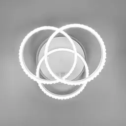 LED світильник білий на 3 кільця з хромованою смужкою d30 см Line.F A 55063/3С RGB WH+CR