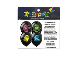 Кульки PELICAN 12 (30 см) Among Us (10шт/уп) чорний 5-стор.
