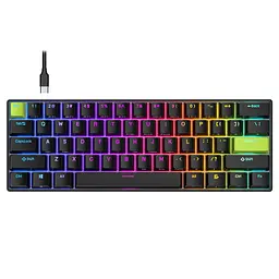 Ігрова магнітна дротова клавіатура Royal Kludge RK C61 / Mint Switch / Black - мініатюра 10