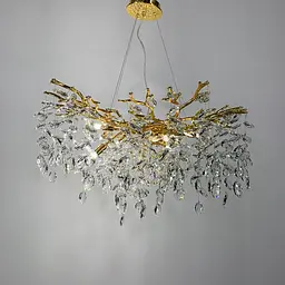 Вишукана золота люстра DIAMINA з кришталевим камінням Ø 60 см | Арт. 33007-600 GD | Line F - мініатюра 3