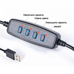 Лампа кільцева світлодіодна на два телефони від юсб світлове кільце 16 см Phone Live WN-20 - мініатюра 3