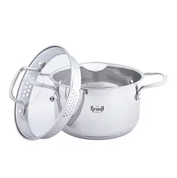 Набір каструль Cook&Joy 4,6л, 3,5л, 1,8л та сковорідок Smart Fry Krauff + Сковорода для млинців Smart Fry