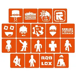 Набір трафаретів для біо-тату "Roblox" Roblox_5x5_18_1