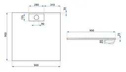 Душовий піддон Rea Bazalt 90x90 black REA-K3307, Чорний матовий - мініатюра 6