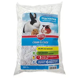 Наповнювач з целюлози Kaytee Clean&Cozy White Клин&Кози Натуральна підстилка для гризунів 300 г (016010)