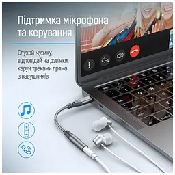 Перехідник USB-C to 3.5mm F 0.14m gray ColorWay (CW-AD-CJ) - мініатюра 9