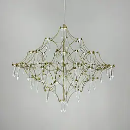 Невесомая золотая Led люстра d80 см Ст. MJ 156-800 Titanium | Line F - миниатюра 3