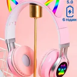 Навушники бездротові XPRO VIV-38M LED з котячими вушками рожеві (MER-15566_293) - мініатюра 4
