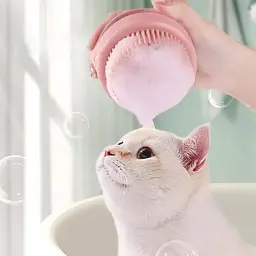Щітка силіконова масажна Semi Cleaning Device з дозатором, Green для миття тварин - мініатюра 7