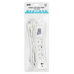 Мережевий фільтр-подовжувач 2E SP-315M-3USB-WH 3 м, 3xТипF, 16 А, 1xUSB-A, 1xUSB-C - мініатюра 6