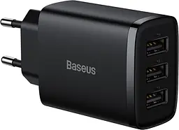 Зарядний пристрій Baseus Compact Charger 3U 17W EU black (CCXJ020101) - мініатюра 2