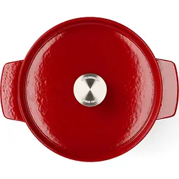 Каструля KitchenAid Cast Iron чавунна з кришкою 22 см 3.3 л червона (CCC006057-001) - мініатюра 4