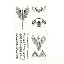 Набір тимчасових тату "Готика" black-tattoo-mini-set-gotic із 4 чорних по 9,5 х 5,5 см