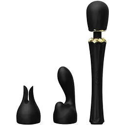 Вібромасажер із насадками Zalo Kyro Wand Obsidian Black