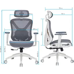 Офісне крісло OfficePro Atlas OC630-W-DG-DG White/Dark Gray [148900] - мініатюра 7