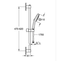 Набір змішувачів для ванни Grohe Cubeo UA125246M243, Чорний матовий - мініатюра 10