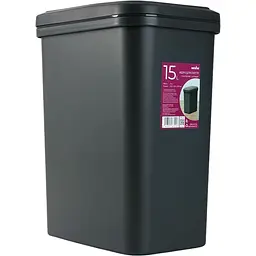 Відро для сміття MBM My Home з кришкою 15 л антрацит (BIN-04 15L ANTHRACITE) - мініатюра 2