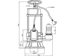 Фекальний насос Pumpman 50WFD11-10-1.1G(A) Нmax 15 м Qmax 17 м3 1100В т алюміній (CV033201) - мініатюра 5