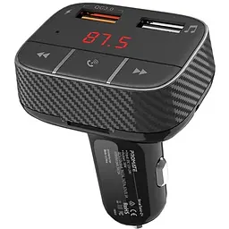 FM модулятор Promate SmarTune 2+ BLUETOOTH 5.0 USB QC 3.0 AUX/SD/USB BLACK (smartune-2+.black)