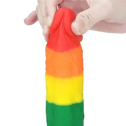 Фалоімітатор LoveToy Prider Dildo 8" 20.5 см райдужний - мініатюра 8