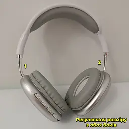 Бездротові навушники P9 Pro Max Білий/сірий - мініатюра 2