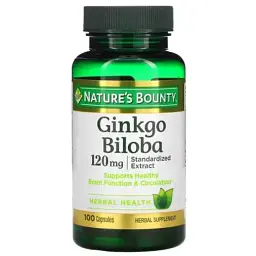 Трави Nature's Bounty Гінкго Білоба, 120 мг, Ginkgo Biloba, 100 капсул (NRT04544)